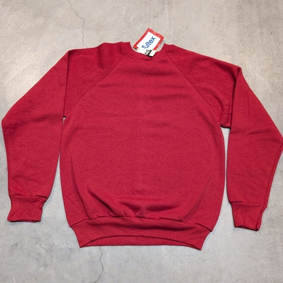 VTG 80s-90s Deadstock Tultex Sweatshirt Mens M Red Blank - Picture 4 of 7
